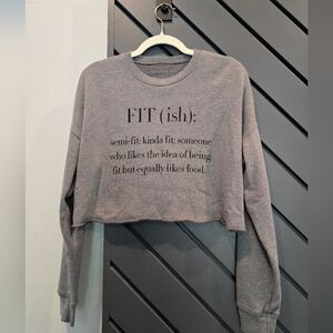 Kittenish Gray Cropped Sweatshirt
